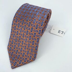 Eton Tie Mens One Size Iridescent Pattern Silk Classic Fit Necktie Italy Made